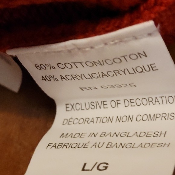 Ugly Christmas Sweater Pug Red Green Stripes Bell Size Large - Picture 5 of 5